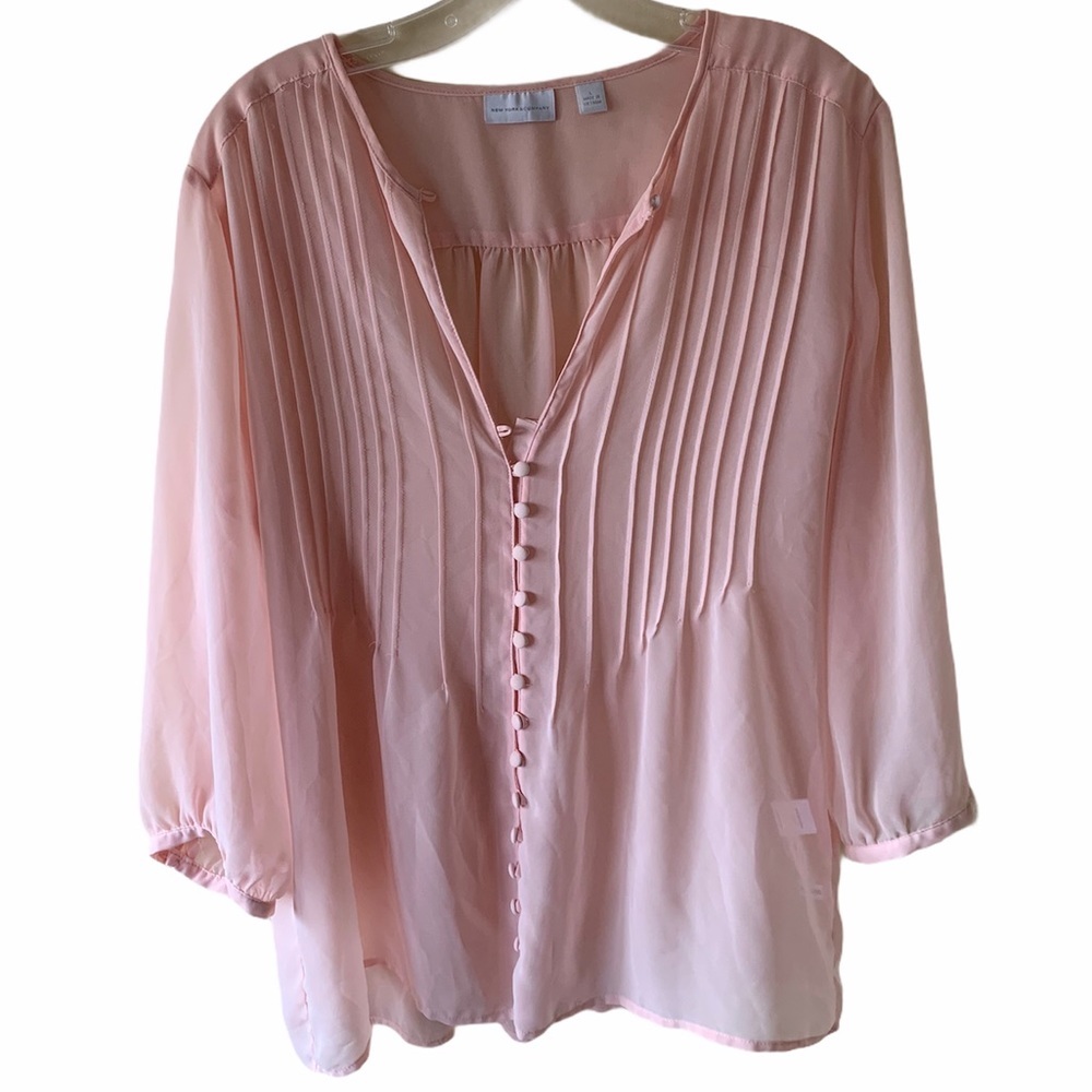 New York & Company | Classic Pink Blouse | L